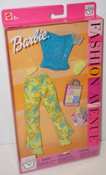 Mattel - Barbie - Fashion Avenue - Green Floral Pants and Blue Top - Outfit